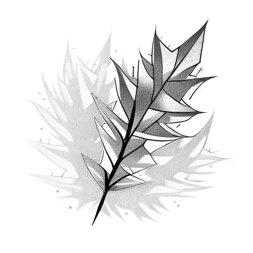 Spikey Medieval Leaf Branch