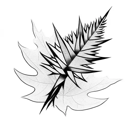 Spikey Medieval Leaf Branch