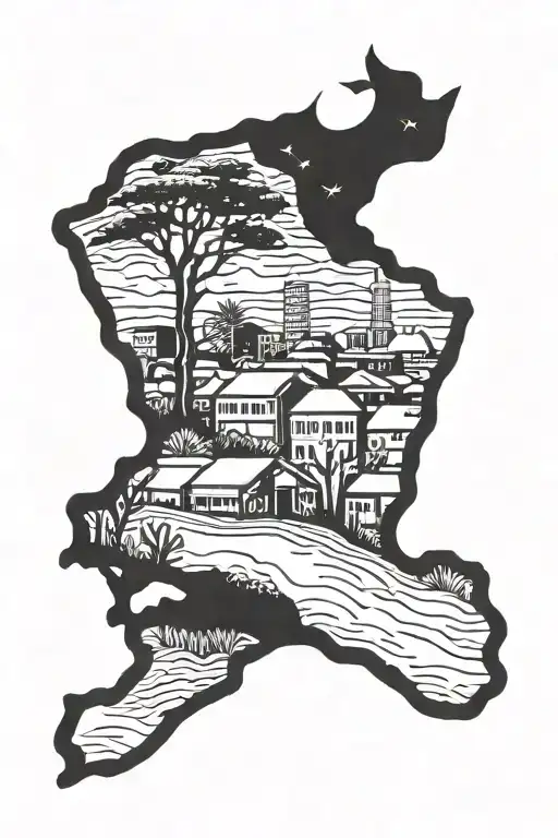 Beirut With Cedar Tree Silhouette