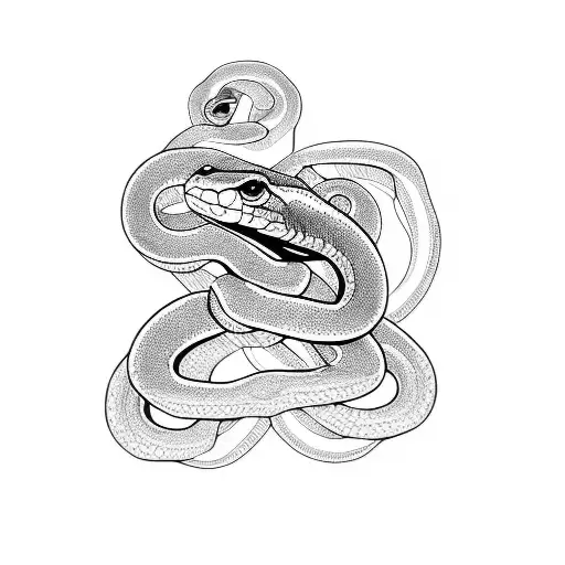 A Mystical Snake Intertwined With Exotic Flowers