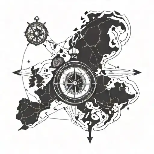 Map And Compass Surrounded