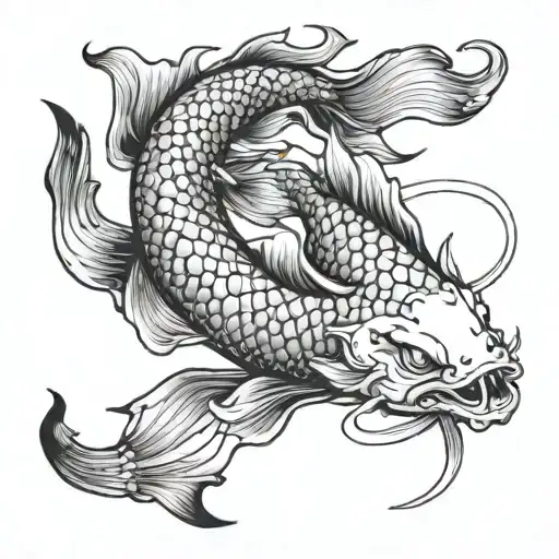 Koi Fish Turning Into Dragon