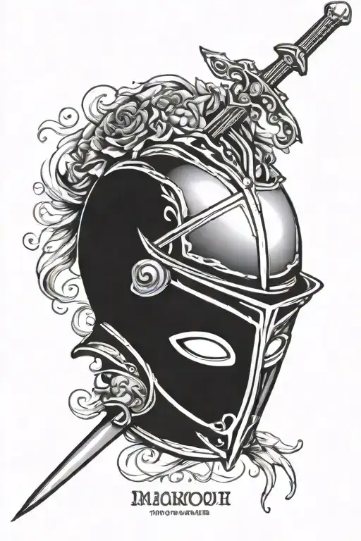 Knight Mask Surrounded By A Date