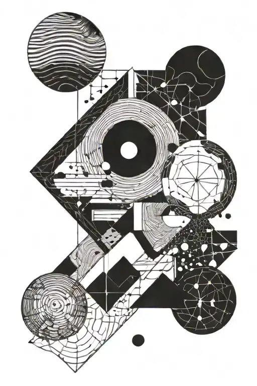 Geometry Minimalism Moon Lines Dots