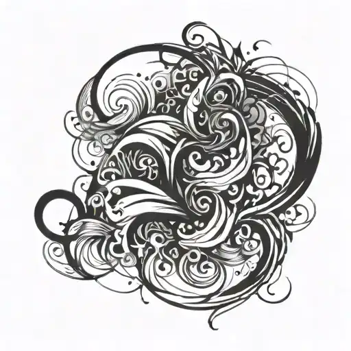 Abstract Chaos Writing Swirly Design