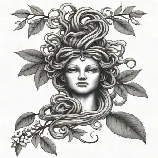 Medusa Gorgon Snake Hair Olive Branches