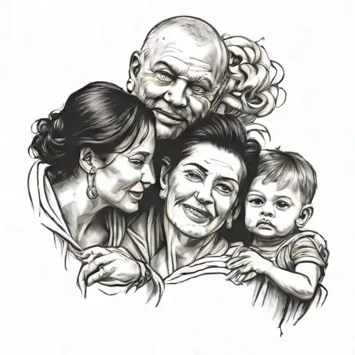 Family Photo Realistic Portrait