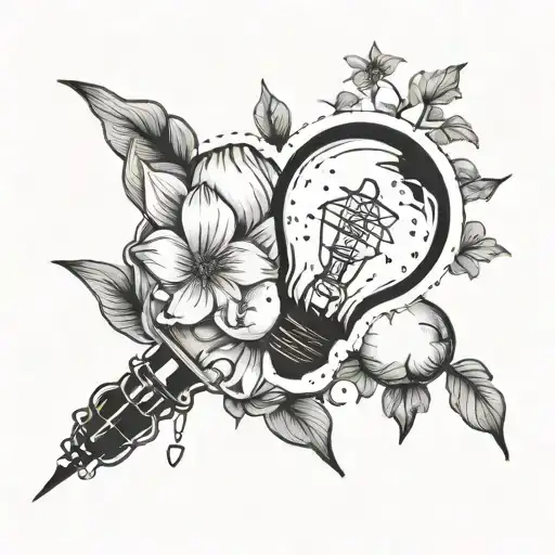 Broken Light Bulb And Cosmos