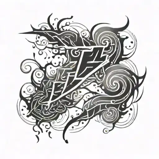 Lightning Bolt Abstract Swirls Inside