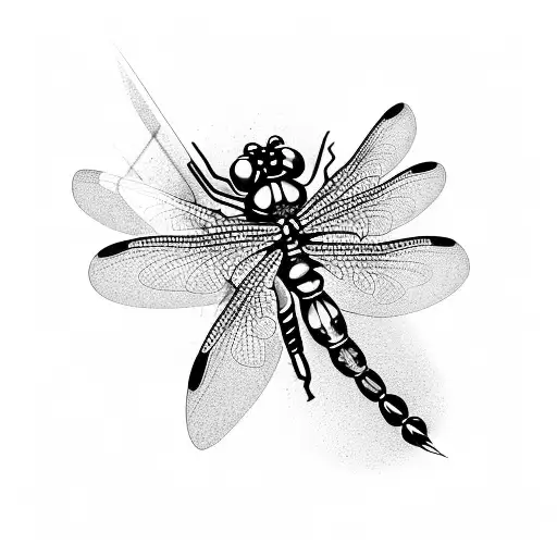 Dragonfly With Flowers