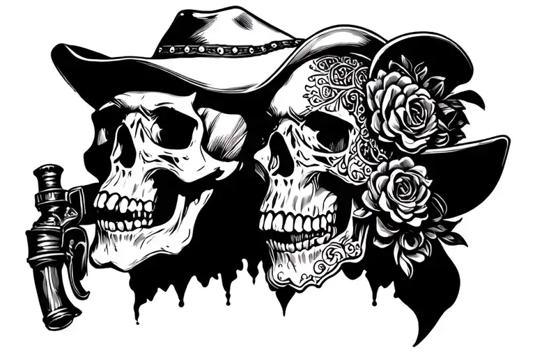 Cowboy Half Skull