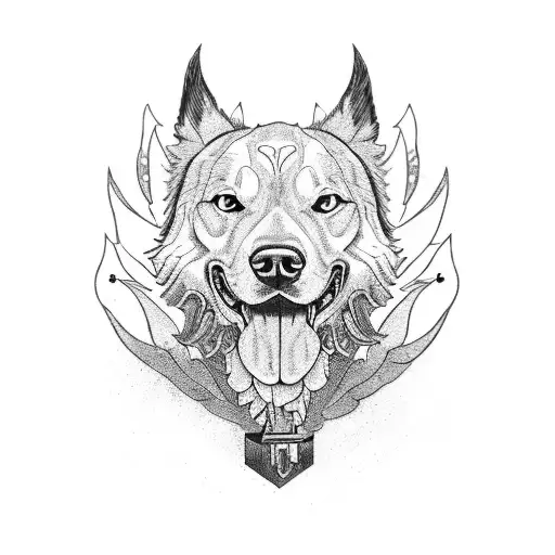 A Fierce And Majestic Truck With A Loyal Dog Companion By Its Side