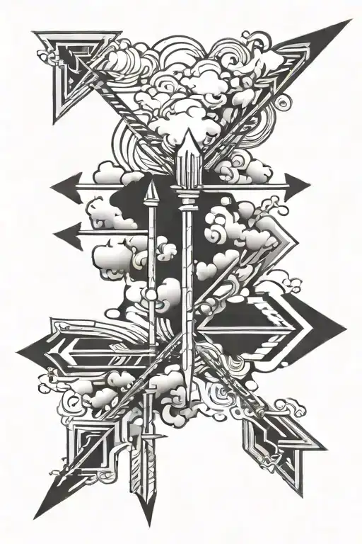 Arrows And Cloud Pattern