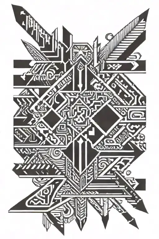 Arrows And Mayan Pattern