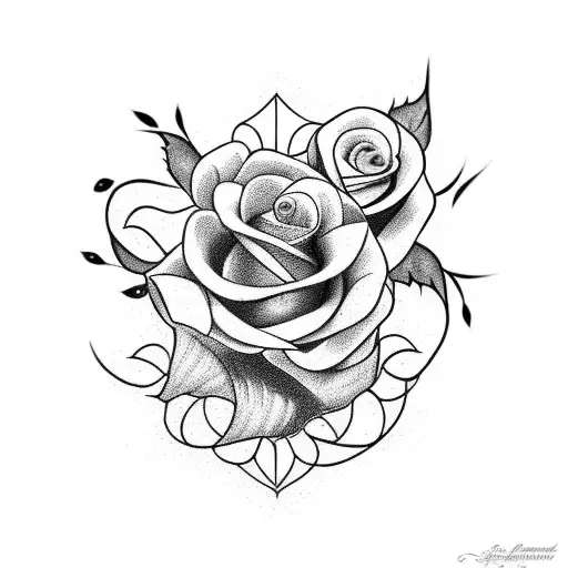 Candle And Red Rose Intertwined