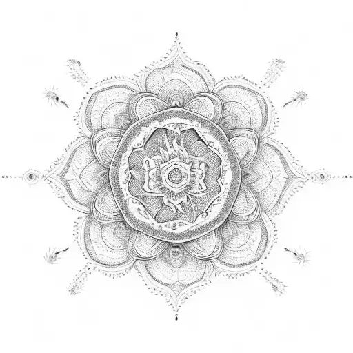 Craft A Mandala Using Floral Patterns And Blackwork Style