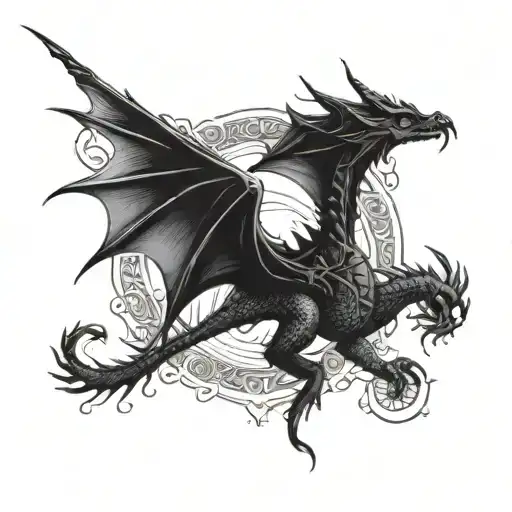 Dragon Landing On Sword