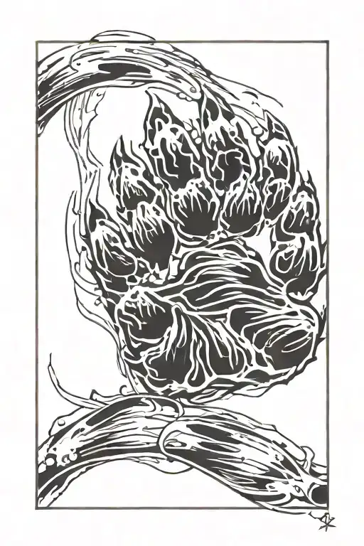 Dog Paw Brushstroke Date