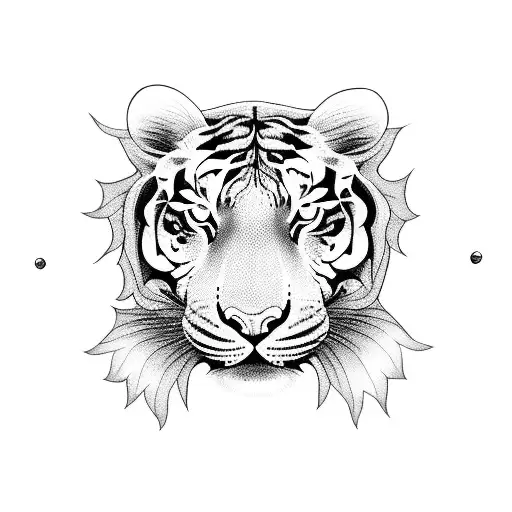 A Clockwork Tiger Surrounded By Roses