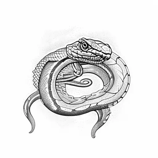 Snake Coming Out Of A Fish's Mouth