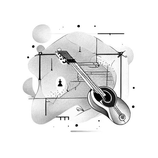 Guitar With A Creative Background