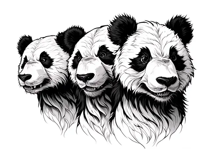 Cerberus Except Its Three Panda Heads