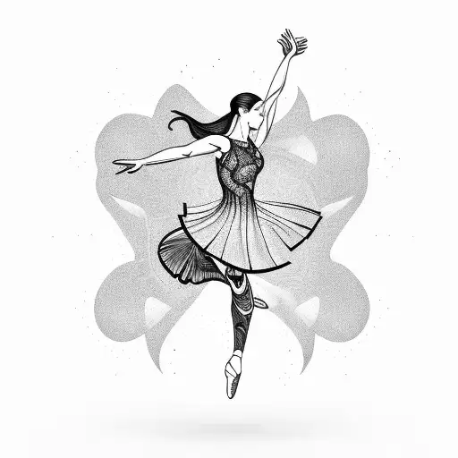 A Dancer Gracefully Moving With The Music
