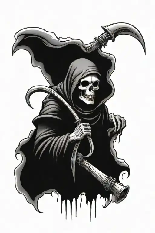 Grim Reaper With Hour Glass