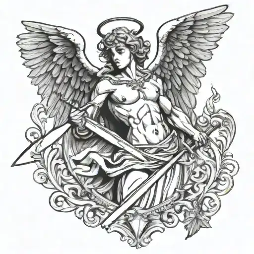 Angel Pierced In The Chest By A Spear