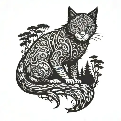 A Cat Warrior In A Forest Under A Shining Sun