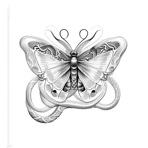 Butterfly With Snake