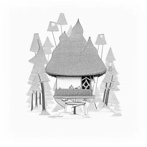 A Hut With Chicken Legs In A Forest