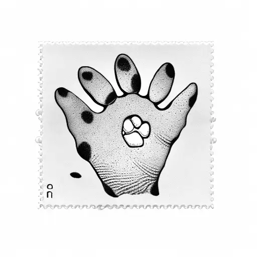 Dog Paw In A Post Stamp