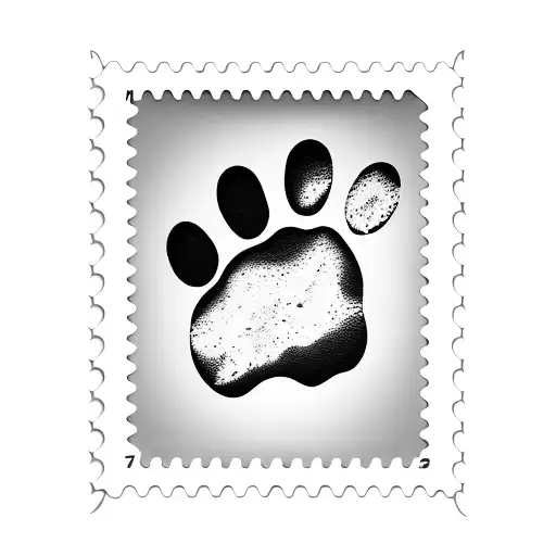 Dog Paw In A Post Stamp