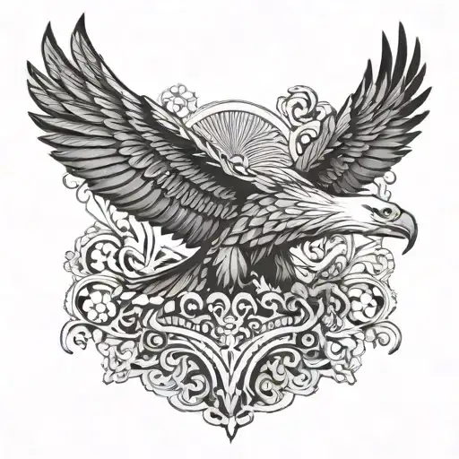 Eagle Back Tattoo Design