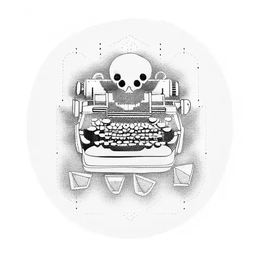 Typewriter With Ghosts And Ufo And Bigfoot Coming Out