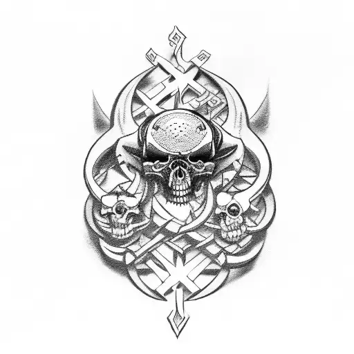 Runes Sand Bull Scull