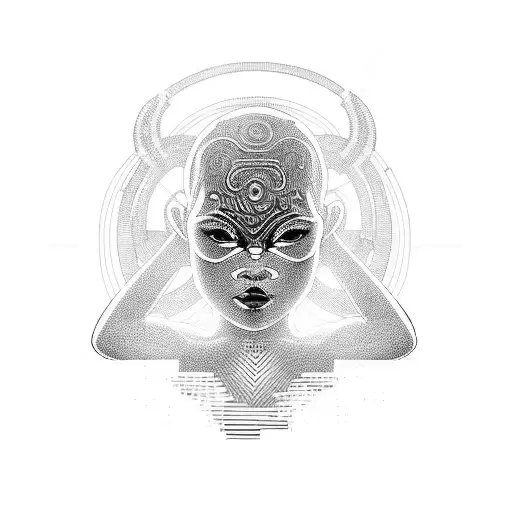 A Muay Thai Warrior With Circuitry Lines Representing Electronic Music