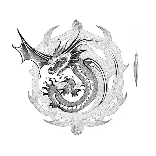 Dragon With Dogs