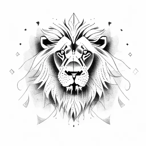 A Lion Playing A Guitar In A Forest