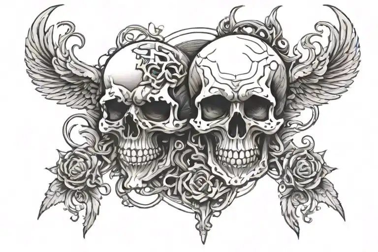 Pulvis Et Umbra Sumus With A Four Eyed Skull And Satanic Background