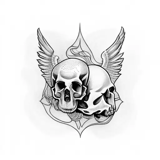 Angel Holding A Skull