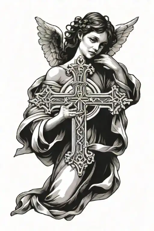 Angel Holding Cross