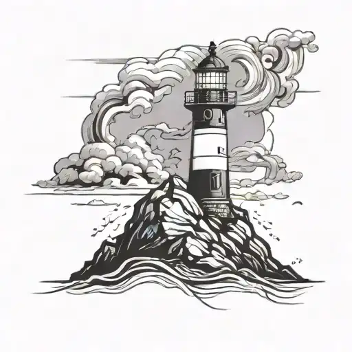 Lighthouse In A Storm