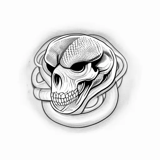 Snake Coming Out Of A Skull's Eye