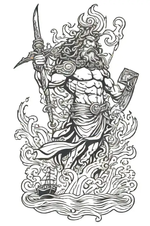 Poseidon With Nautical Theme