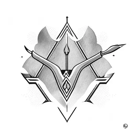 Bow And Arrow Surrounded By A Lush Forest