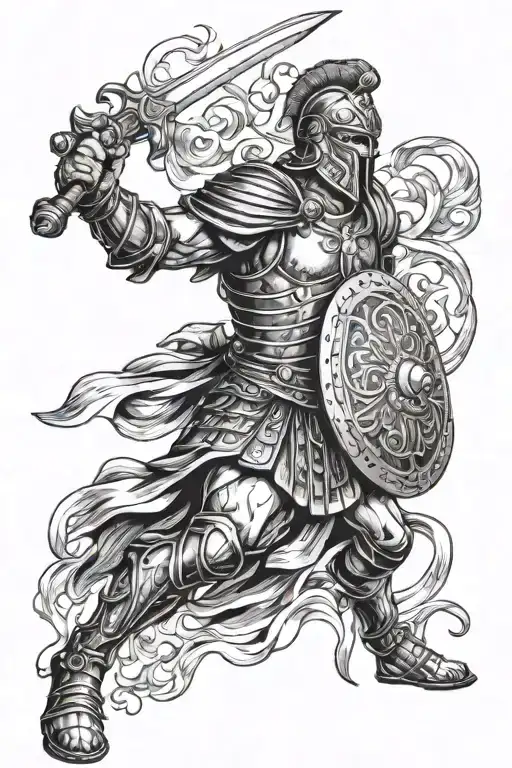 Roman Warrior Is Fighting