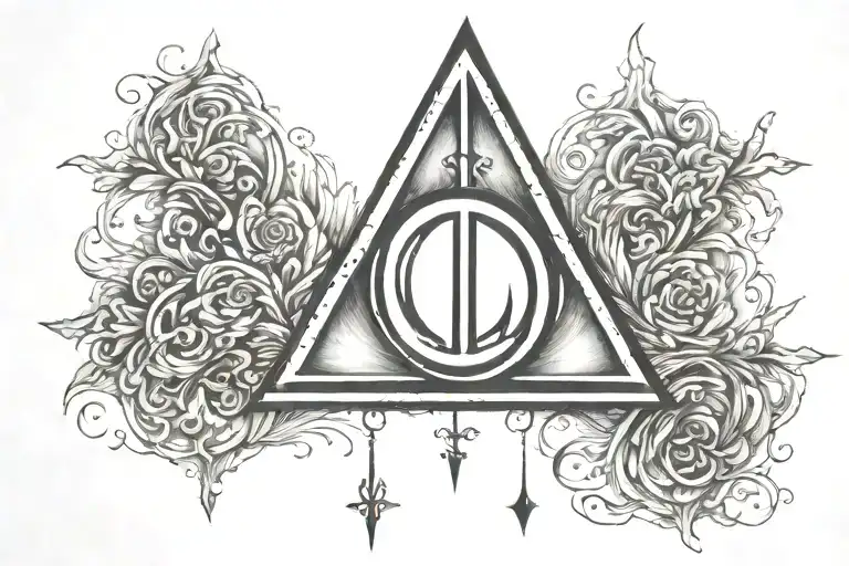 Deathly Hallows Symbol With Initials Lk
