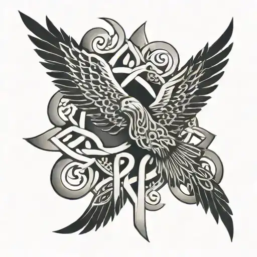 Celtic Knot Shoulder Tattoo That Fades Into Black Eagle